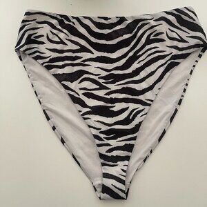 ASOS Design Women's High Waisted Zebra Print Swimwear Bottoms